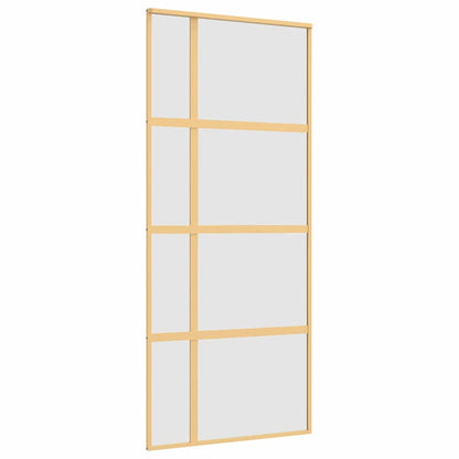 Sliding Door Gold 90x205 cm Frosted ESG Glass and Aluminium