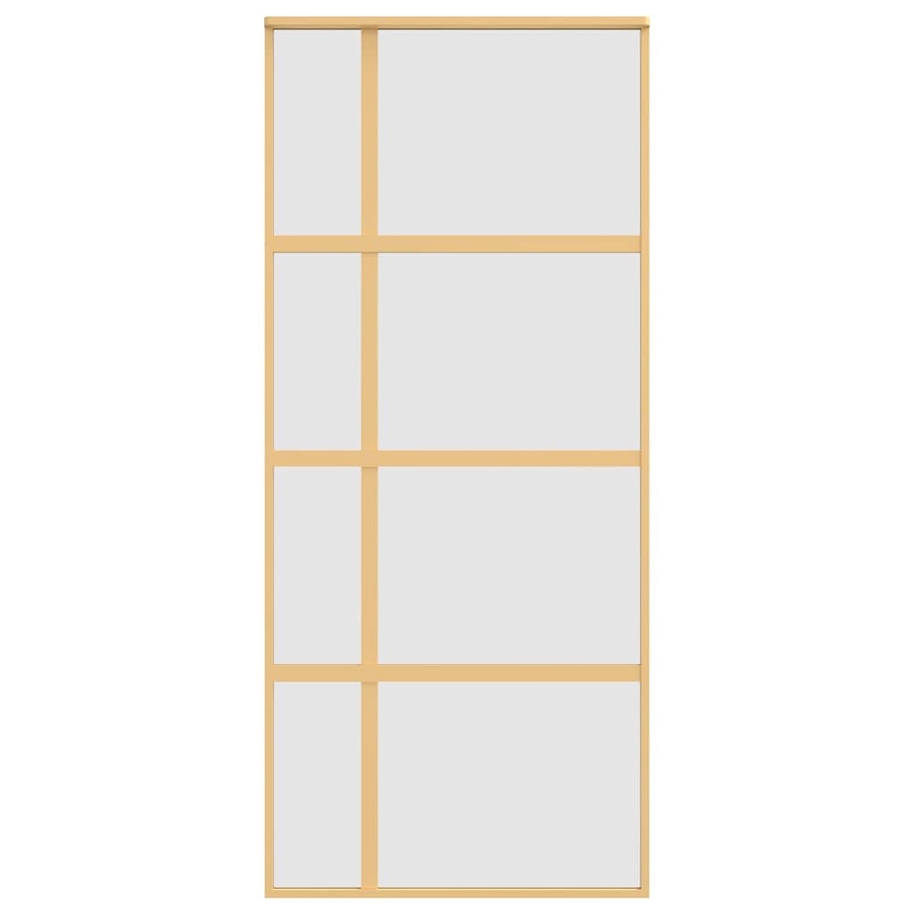 Sliding Door Gold 90x205 cm Frosted ESG Glass and Aluminium
