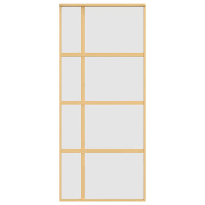 Sliding Door Gold 90x205 cm Frosted ESG Glass and Aluminium