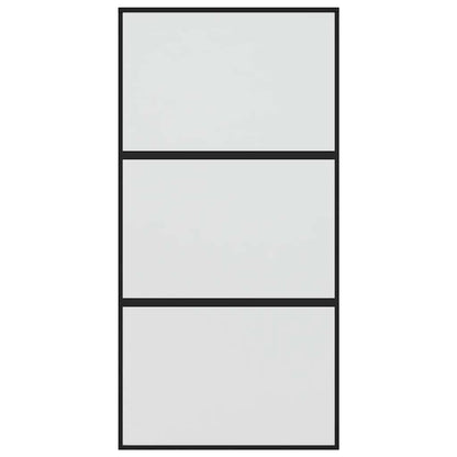 Sliding Door Black 102.5x205 cm Tempered Glass and Aluminium