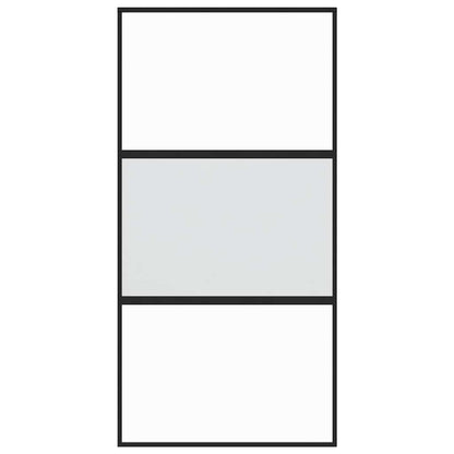 Sliding Door Black 102.5x205 cm Tempered Glass and Aluminium
