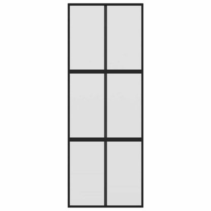 Sliding Door Black 76x205 cm Tempered Glass and Aluminium