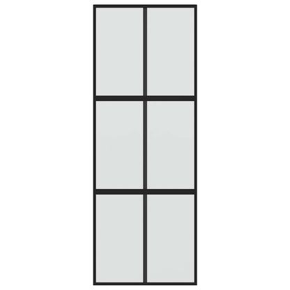 Sliding Door Black 90x205 cm Tempered Glass and Aluminium