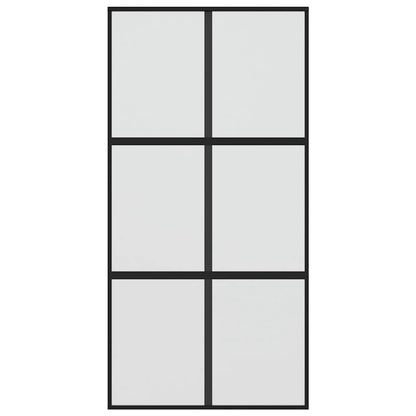 Sliding Door Black 102.5x205 cm Tempered Glass and Aluminium