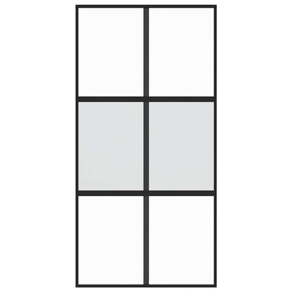Sliding Door Black 102.5x205 cm Tempered Glass and Aluminium