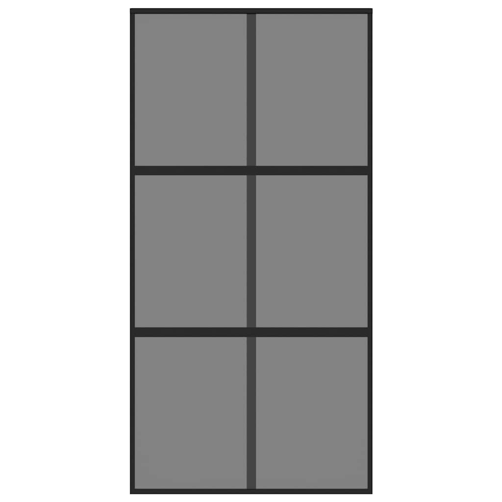 Sliding Door Black 102.5x205 cm Tempered Glass and Aluminium