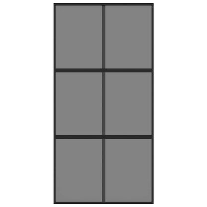 Sliding Door Black 102.5x205 cm Tempered Glass and Aluminium