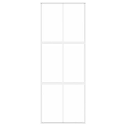 Sliding Door White 76x205 cm Tempered Glass and Aluminium