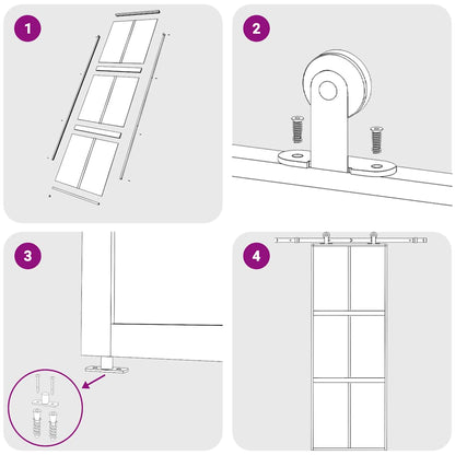 Sliding Door White 76x205 cm Tempered Glass and Aluminium