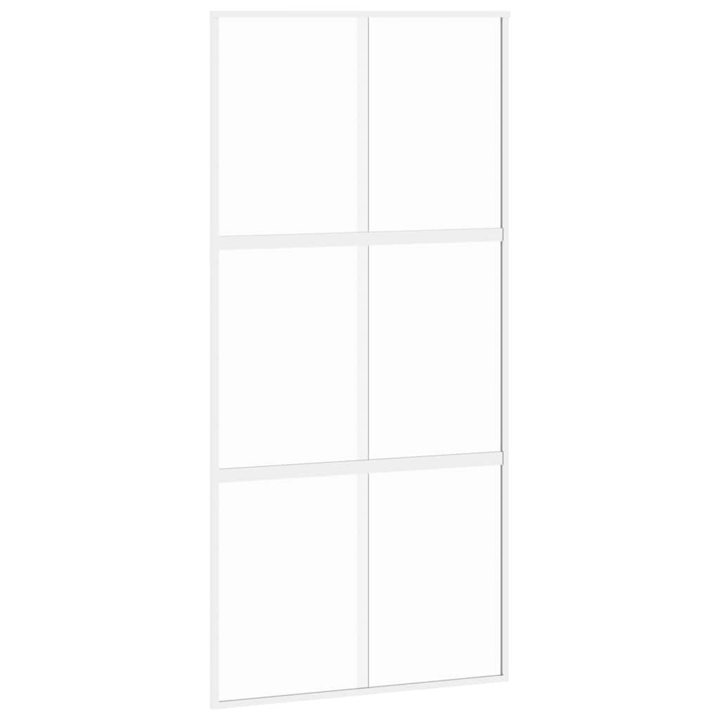 Sliding Door White 102.5x205 cm Tempered Glass and Aluminium