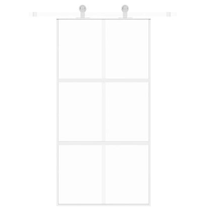 Sliding Door White 102.5x205 cm Tempered Glass and Aluminium