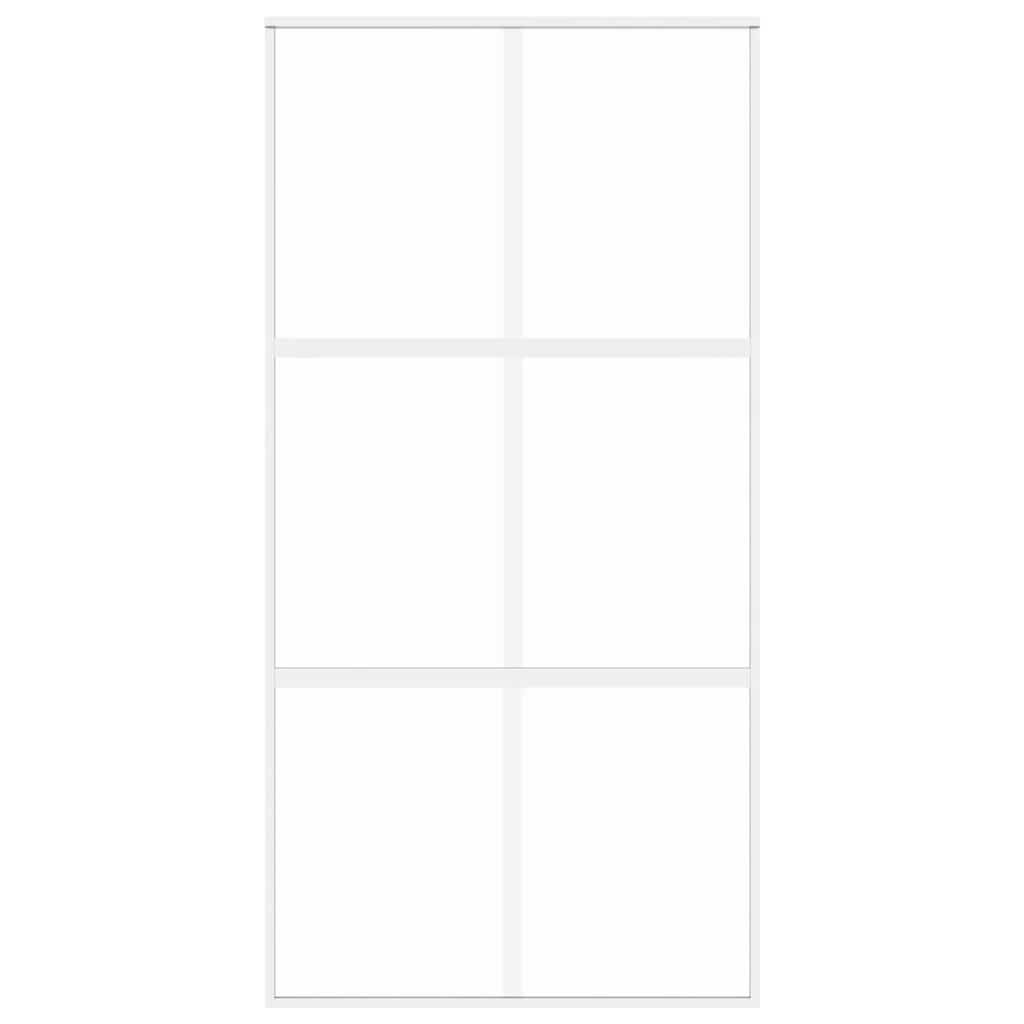 Sliding Door White 102.5x205 cm Tempered Glass and Aluminium