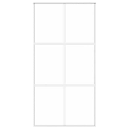 Sliding Door White 102.5x205 cm Tempered Glass and Aluminium