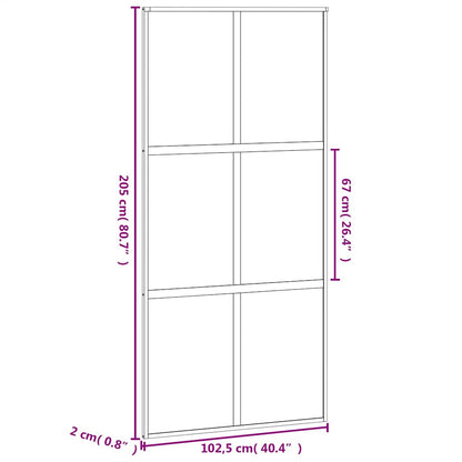 Sliding Door White 102.5x205 cm Tempered Glass and Aluminium