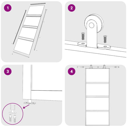 Sliding Door Black 90x205 cm Tempered Glass and Aluminium