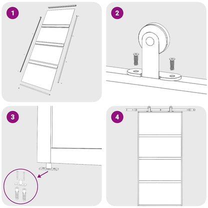 Sliding Door Black 102.5x205 cm Tempered Glass and Aluminium
