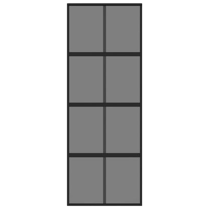 Sliding Door Black 76x205 cm Tempered Glass and Aluminium