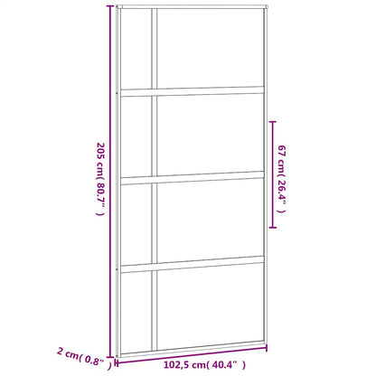 Sliding Door Black 102.5x205 cm Tempered Glass and Aluminium