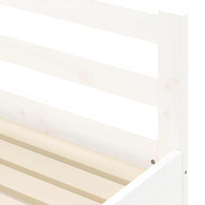 Daybed with Trundle without Mattress White 90x200 cm Solid Wood