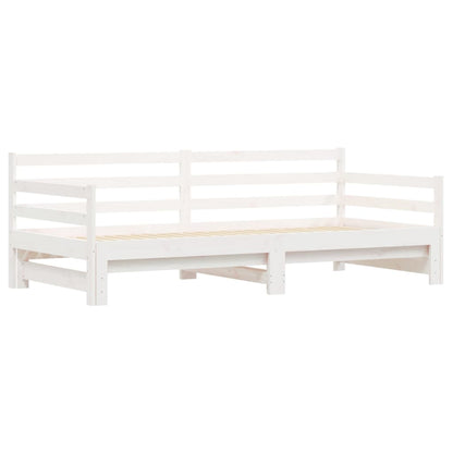 Daybed with Trundle without Mattress White 90x190 cm Single Solid Wood