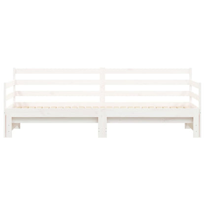 Daybed with Trundle without Mattress White 90x190 cm Single Solid Wood