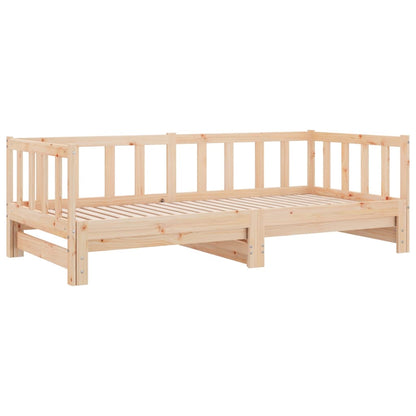 Day Bed with Trundle without Mattress 90x200 cm Solid Wood