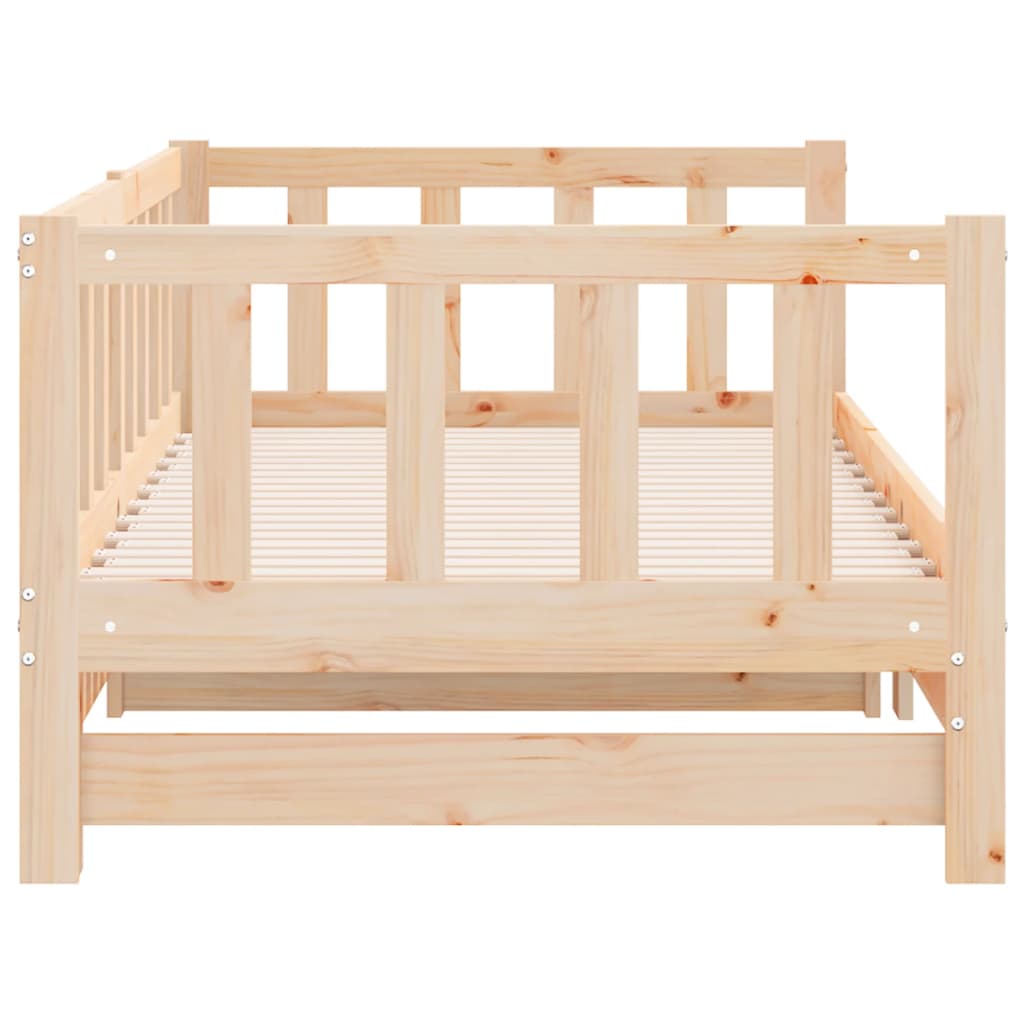 Day Bed with Trundle without Mattress 90x200 cm Solid Wood