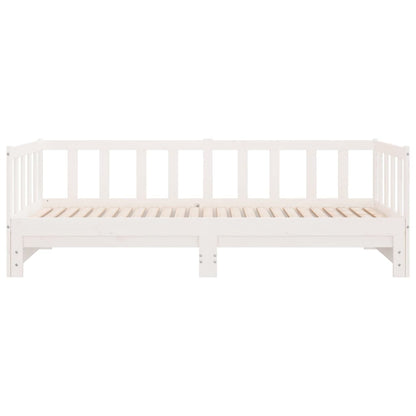 Day Bed with Trundle without Mattress White 80x200 cm Solid Wood
