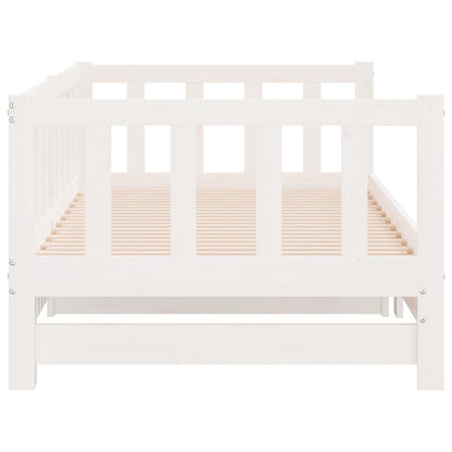 Day Bed with Trundle without Mattress White 80x200 cm Solid Wood