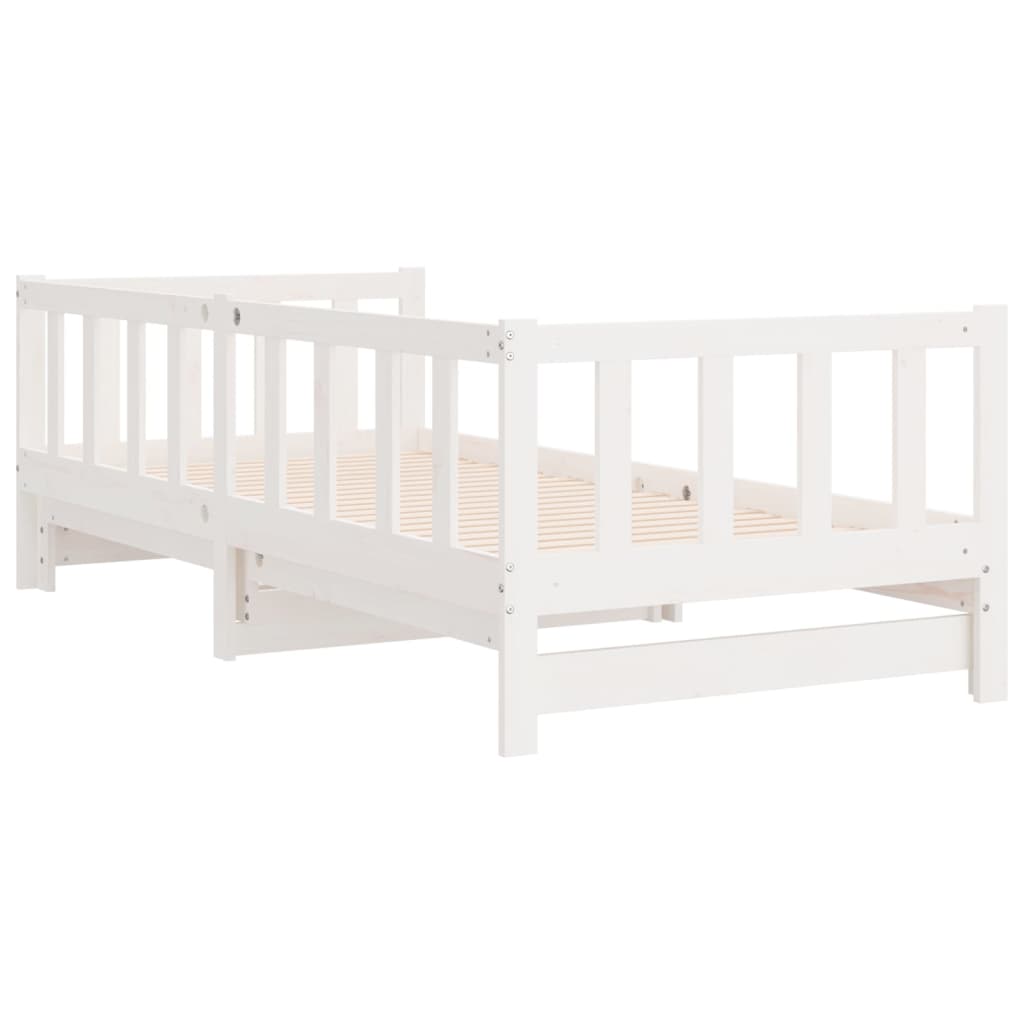 Day Bed with Trundle without Mattress White 80x200 cm Solid Wood