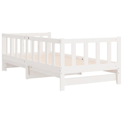 Day Bed with Trundle without Mattress White 80x200 cm Solid Wood