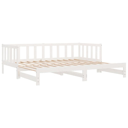 Day Bed with Trundle without Mattress White 80x200 cm Solid Wood
