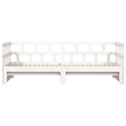 Daybed with Trundle without Mattress White 90x190 cm Single Solid Wood