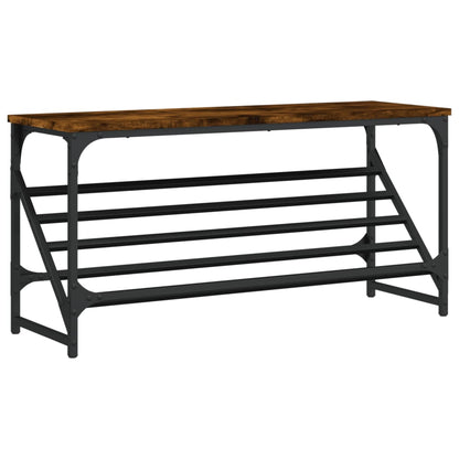 Shoe Rack Smoked Oak 90x30x45 cm Engineered Wood