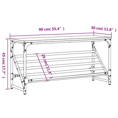 Shoe Rack Grey Sonoma 90x30x45 cm Engineered Wood
