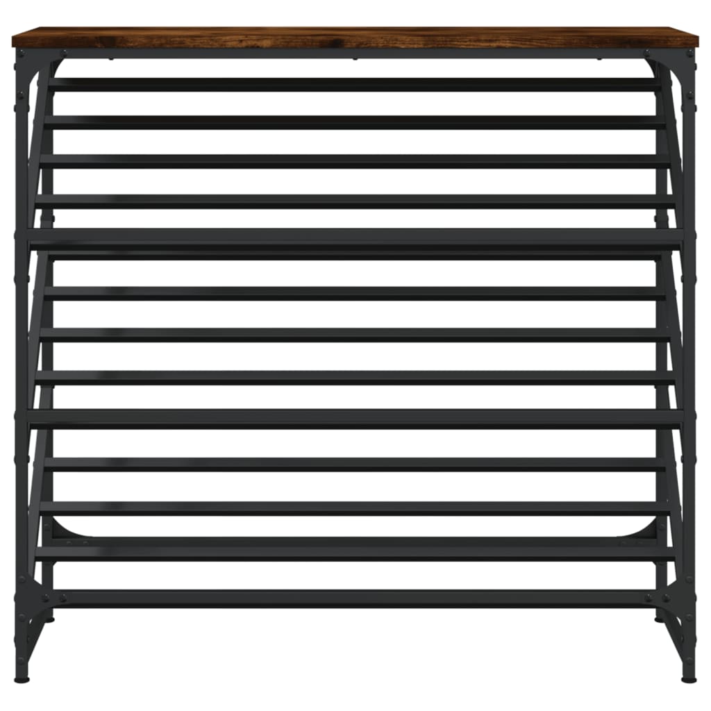Shoe Rack Smoked Oak 90x30x85 cm Engineered Wood