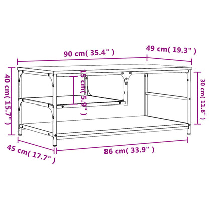 Coffee Table Grey Sonoma 90x49x40 cm Engineered Wood