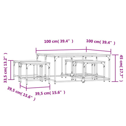 Nesting Coffee Tables 5 pcs Grey Sonoma Engineered Wood
