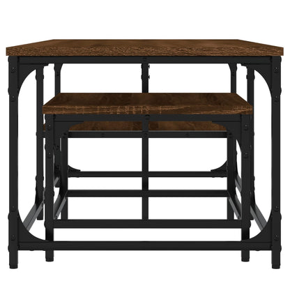 Nesting Coffee Tables 2 pcs Brown Oak Engineered Wood