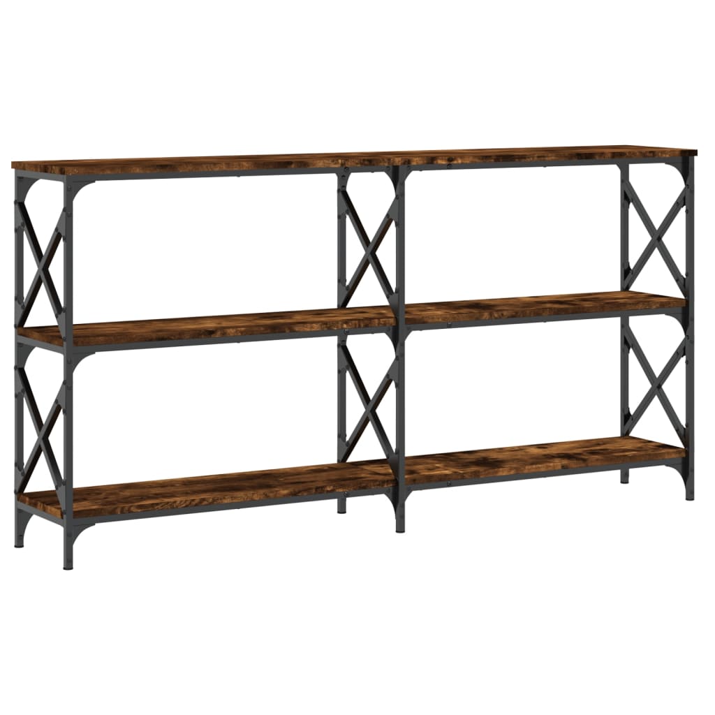 Console Table Smoked Oak 156x28x80.5 cm Engineered Wood