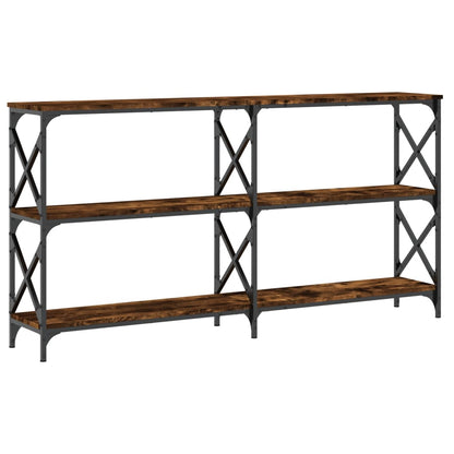 Console Table Smoked Oak 156x28x80.5 cm Engineered Wood