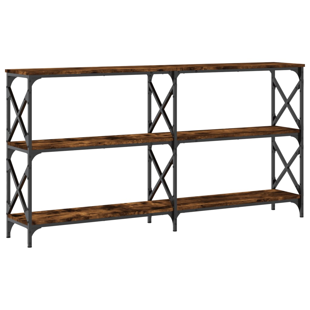 Console Table Smoked Oak 156x28x80.5 cm Engineered Wood