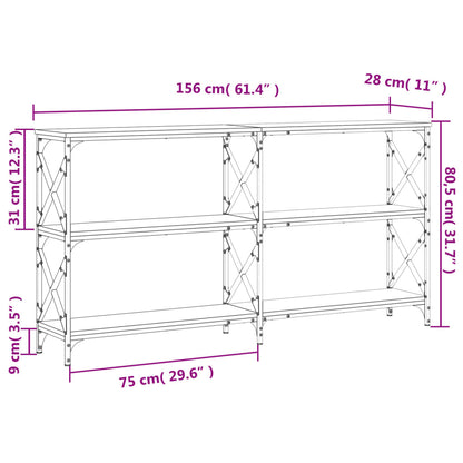 Console Table Smoked Oak 156x28x80.5 cm Engineered Wood