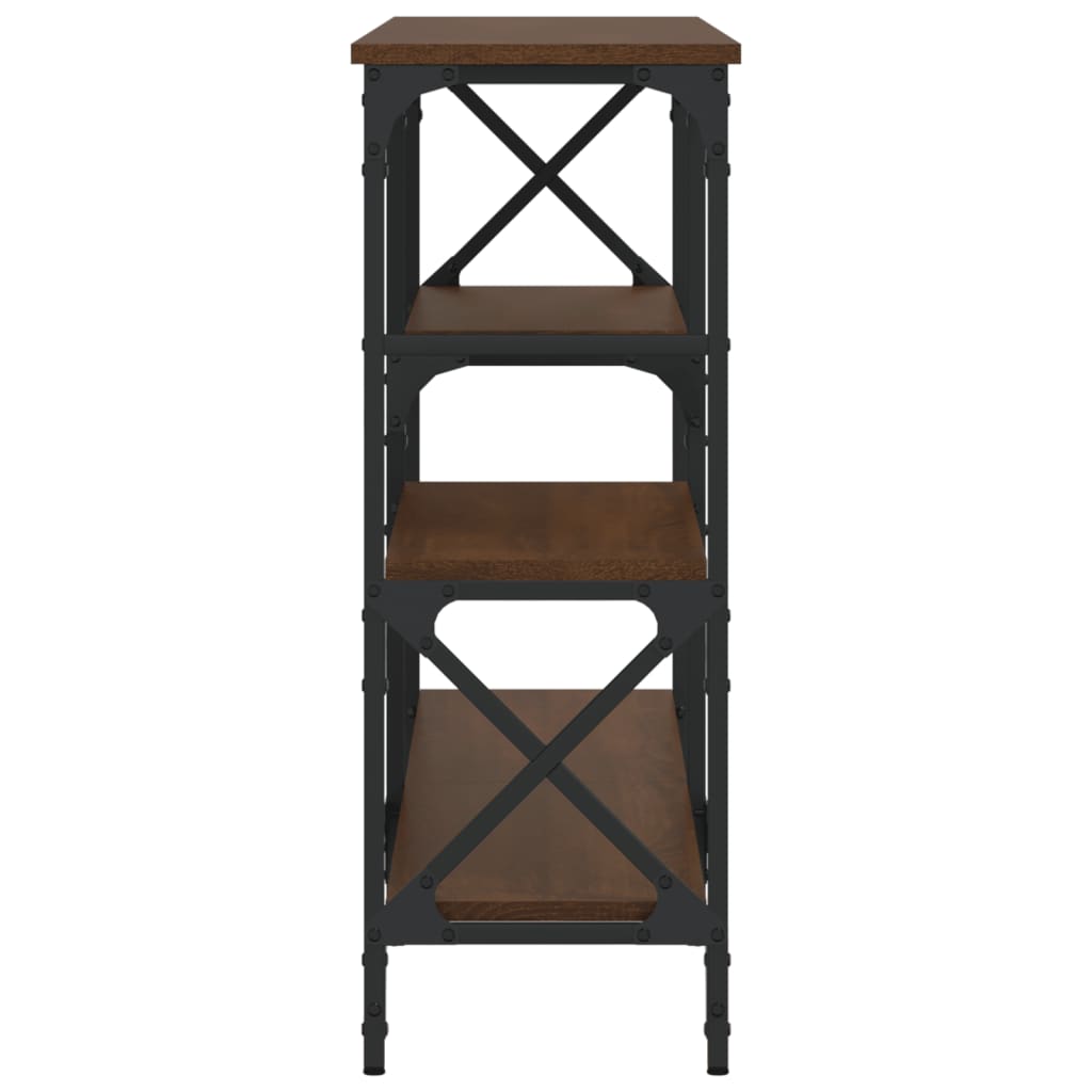 Console Table Brown Oak 150x29x76.5 cm Engineered Wood