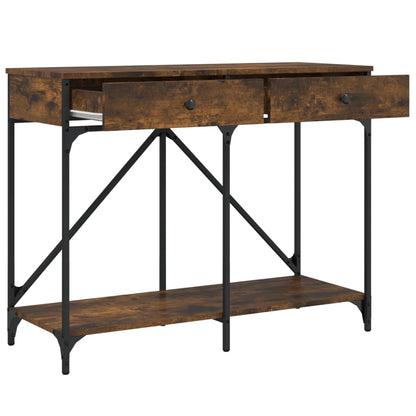 Console Table Smoked Oak 100x39x78.5 cm Engineered Wood