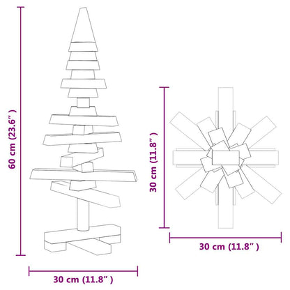 Wooden Christmas Tree for Decoration 60 cm Solid Wood Pine