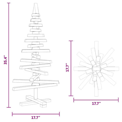 Wooden Christmas Tree for Decoration 90 cm Solid Wood Pine