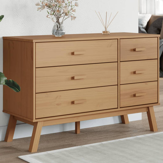 Drawer Cabinet OLDEN Brown Solid Wood Pine