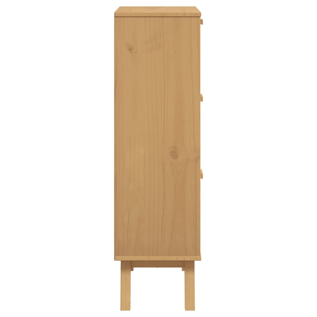 Shoe Cabinet OLDEN Grey and Brown 55x35x120cm Solid Wood Pine