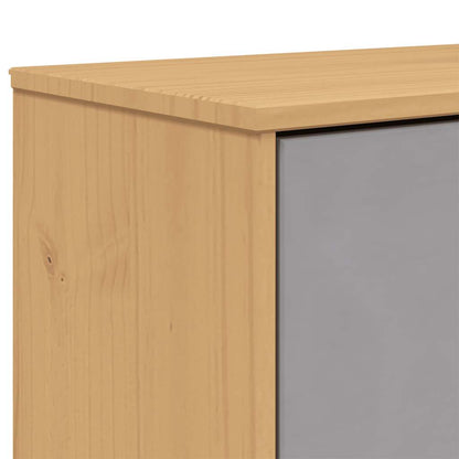 Shoe Cabinet OLDEN Grey and Brown 55x35x120cm Solid Wood Pine